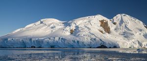 Превью обои гора, снег, айсберг, море