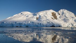 Превью обои гора, снег, айсберг, море