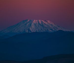 Превью обои гора, снег, холмы, тени, природа
