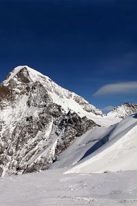 Превью обои гора, снег, линии, геометрия, зима