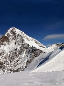 Превью обои гора, снег, линии, геометрия, зима