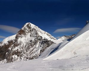 Превью обои гора, снег, линии, геометрия, зима