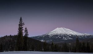 Превью обои гора, снег, пейзаж, зима, природа, холод