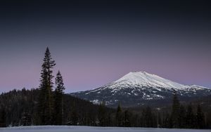 Превью обои гора, снег, пейзаж, зима, природа, холод