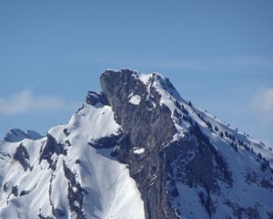 Превью обои гора, снег, природа, склон