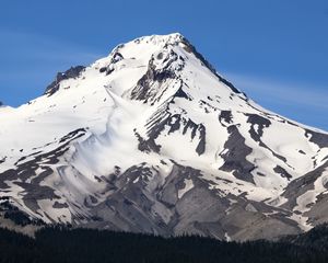 Превью обои гора, снег, рельеф, пейзаж, природа, зима