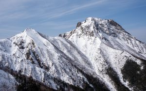 Превью обои гора, снег, склон, рельеф, пейзаж