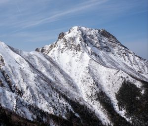 Превью обои гора, снег, склон, рельеф, пейзаж