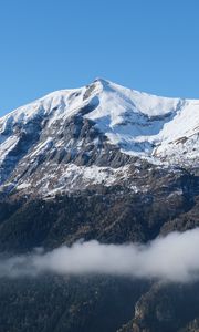 Превью обои гора, снег, вершина, пейзаж, природа