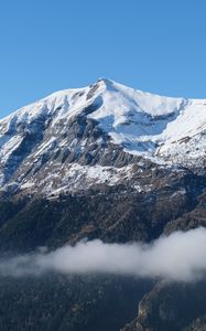 Превью обои гора, снег, вершина, пейзаж, природа