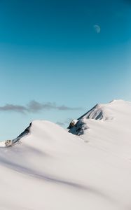 Превью обои гора, снег, вершина, небо, зима, холод