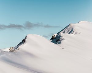 Превью обои гора, снег, вершина, небо, зима, холод