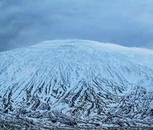 Превью обои гора, снег, вулкан, исландия, природа, пейзаж