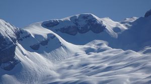 Превью обои гора, снег, зима, пейзаж, склон