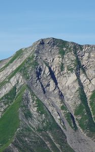 Превью обои гора, трава, скала, рельеф, склон