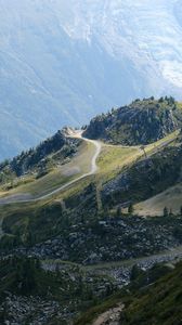 Превью обои гора, вершина, дорога, вид, пейзаж
