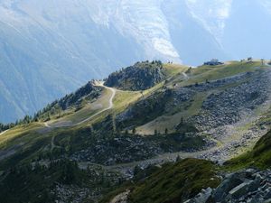 Превью обои гора, вершина, дорога, вид, пейзаж