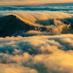 Превью обои гора, вершина, облака, халеакала, сша