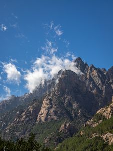Превью обои гора, вершина, облако, высота, вид