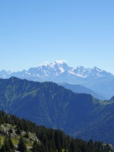 Превью обои гора, вершина, пейзаж, монблан, альпы