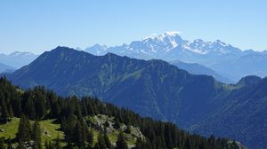 Превью обои гора, вершина, пейзаж, монблан, альпы