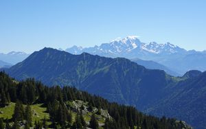 Превью обои гора, вершина, пейзаж, монблан, альпы