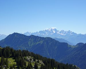 Превью обои гора, вершина, пейзаж, монблан, альпы