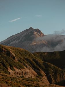 Превью обои гора, вершина, склон, облако, пейзаж