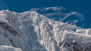 Превью обои гора, вершина, снег, лед, склон