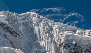 Превью обои гора, вершина, снег, лед, склон