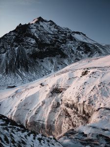 Превью обои гора, вершина, снег, лед, пейзаж