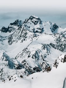 Превью обои гора, вершина, снег, зима