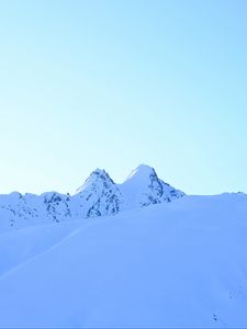 Превью обои гора, вершина, снег, белый, зима