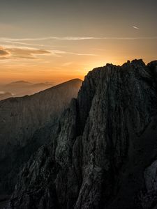 Превью обои гора, вершина, закат, австрия