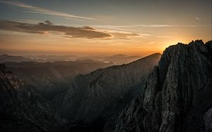 Превью обои гора, вершина, закат, австрия