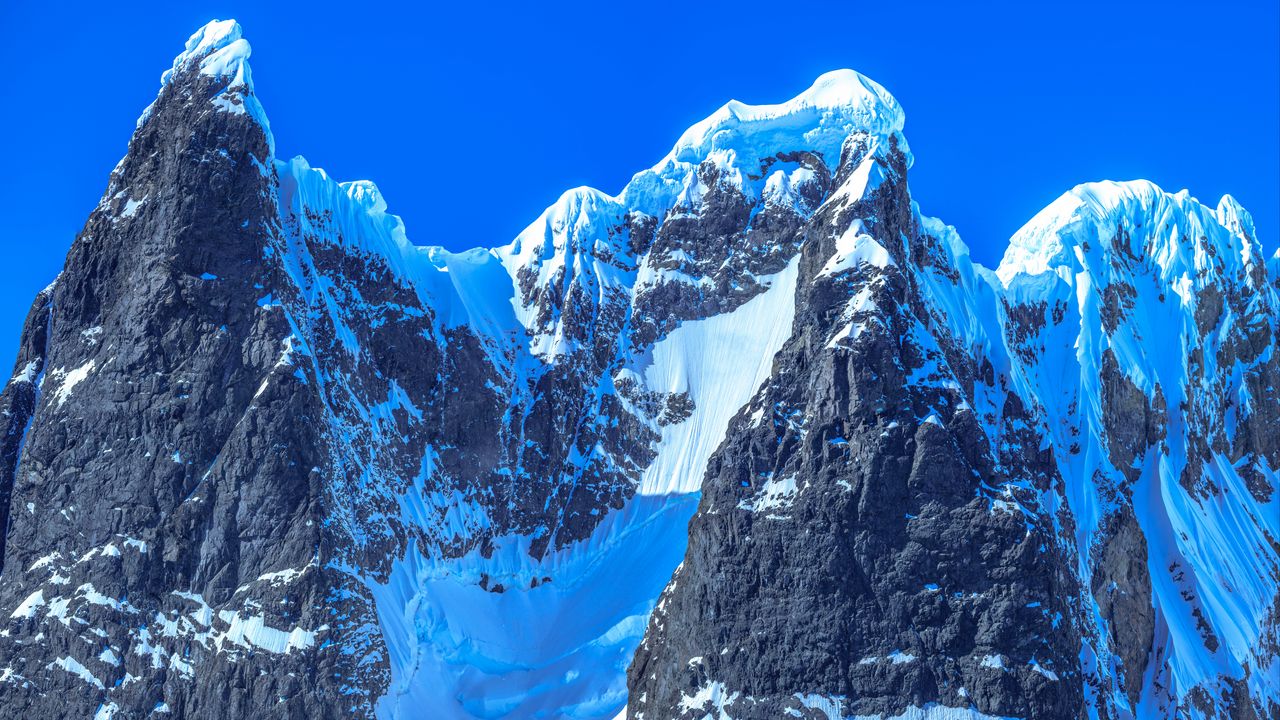 Обои гора, вершина, заснеженный, антарктида