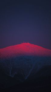 Превью обои гора, вершина, заснеженный, свет