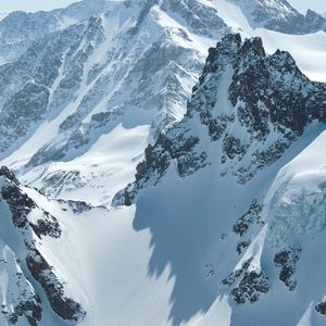 Превью обои гора, вершина, заснеженный, снег, снежный