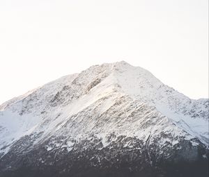 Превью обои гора, вершина, заснеженный, склон, снег