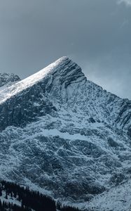 Превью обои гора, вершина, заснеженный, склон, пейзаж