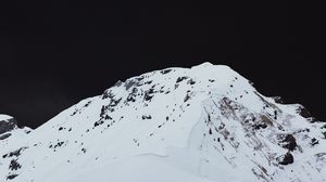 Превью обои гора, вершина, заснеженный, пейзаж, зима