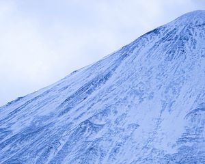 Превью обои гора, заснеженный, склон, зима, пейзаж