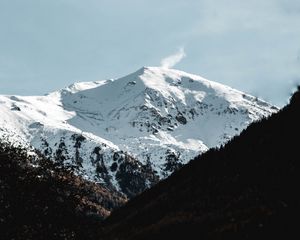 Превью обои гора, заснеженный, вершина, швейцарские альпы, швейцария