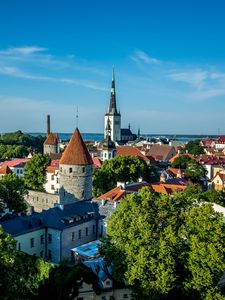 Превью обои город, архитектура, башня, старинный, таллин, эстония