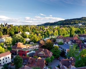 Превью обои город, дома, вид, берн, швейцария