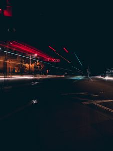 Превью обои город, дорога, освещение