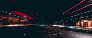 Превью обои город, дорога, освещение