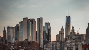 Превью обои город, дорога, здания, архитектура, машины