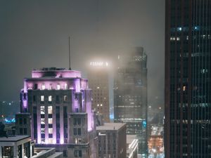 Превью обои город, дорога, здания, огни, архитектура