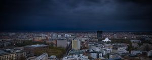 Превью обои город, городской пейзаж, здания, вид сверху, архитектура